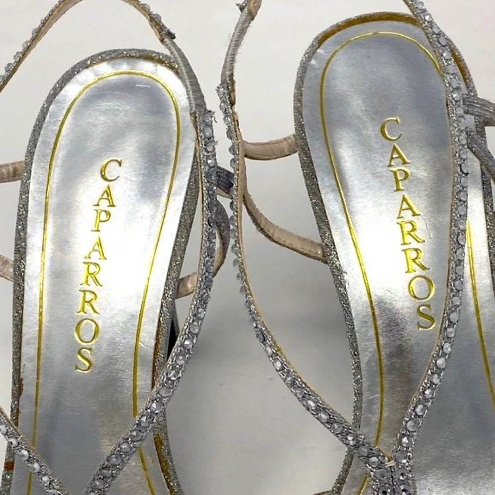 Vintage Silver glitter heels -‎ size 8.5B